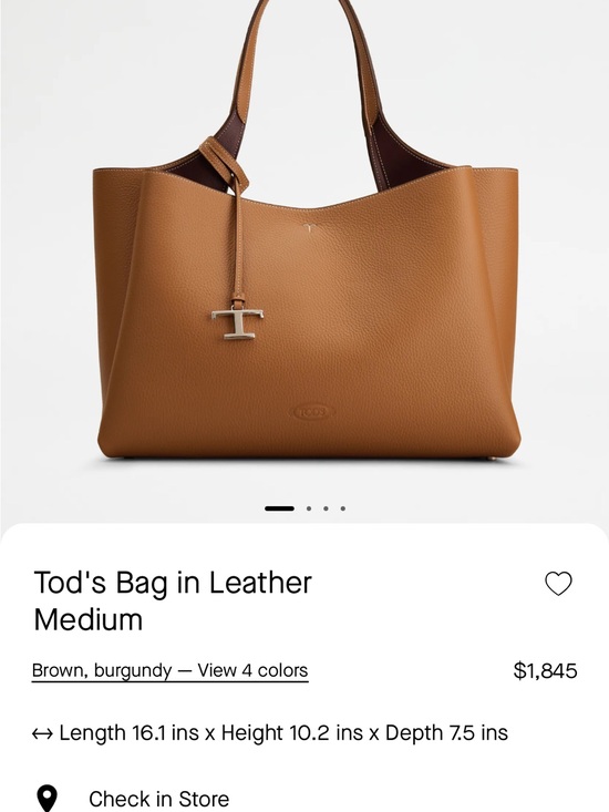 Tod's Handbags - Tod's Tan & Brown Leather Tote Medium - Brown and Burgandy